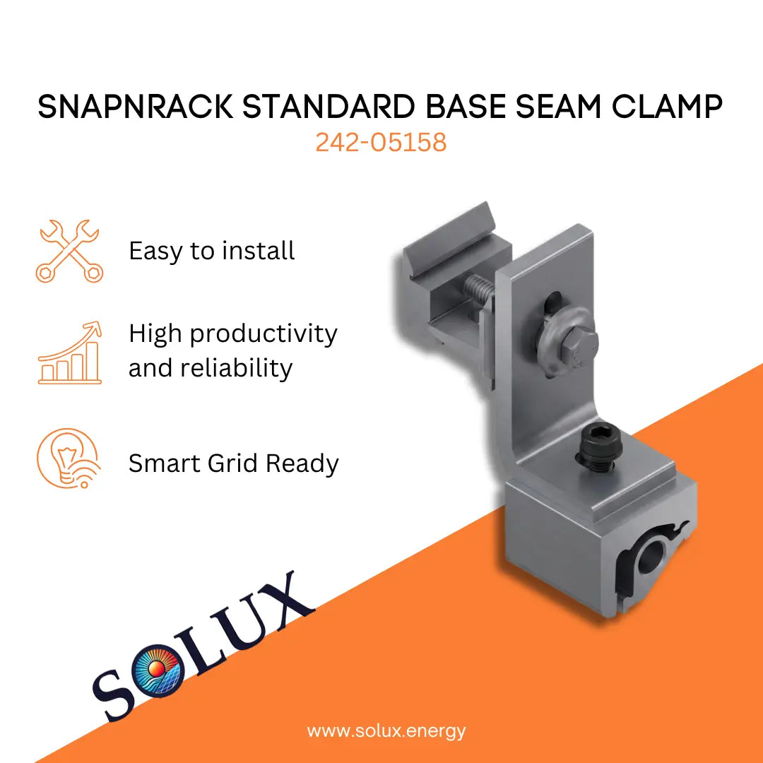 This is an image of SnapNrack Standard Base Seam Clamp, 242-05158